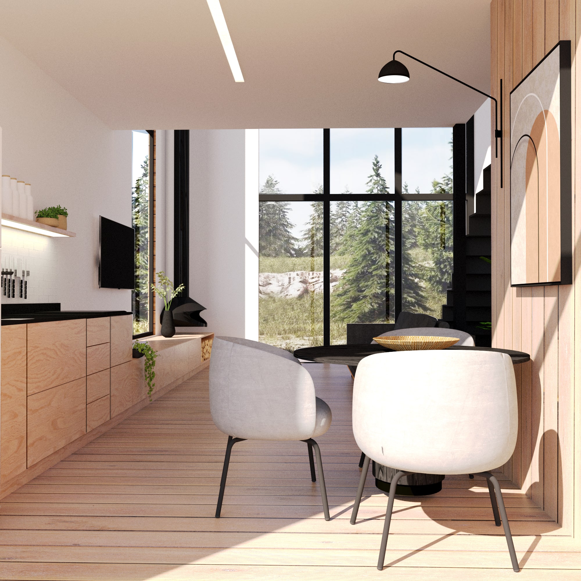 Casa de campo moderna - casa de praia moderna - casa modular - Oca modular - udara 70 metros quadrados - 01