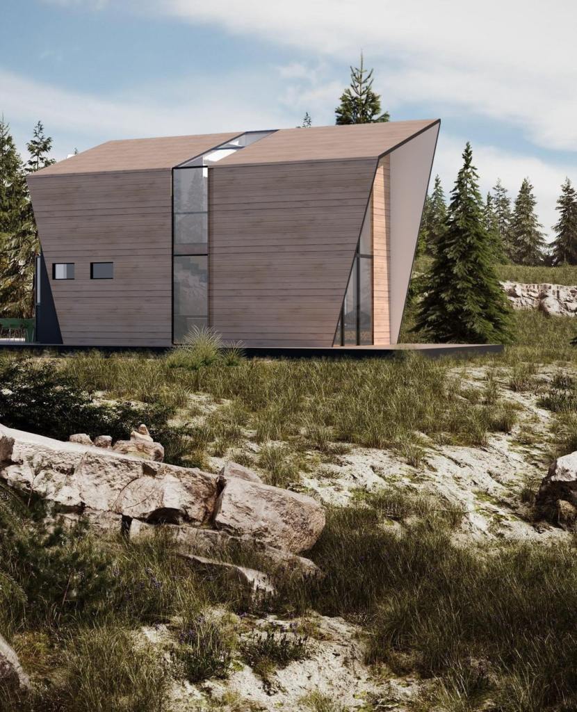 Casa de campo moderna - casa de praia moderna - casa modular - Oca modular - udara 70 metros quadrados - 0106-min